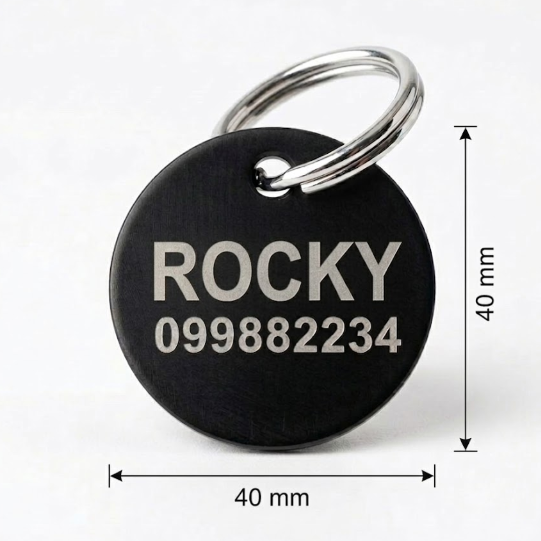 Chapita 40x40mm Negra