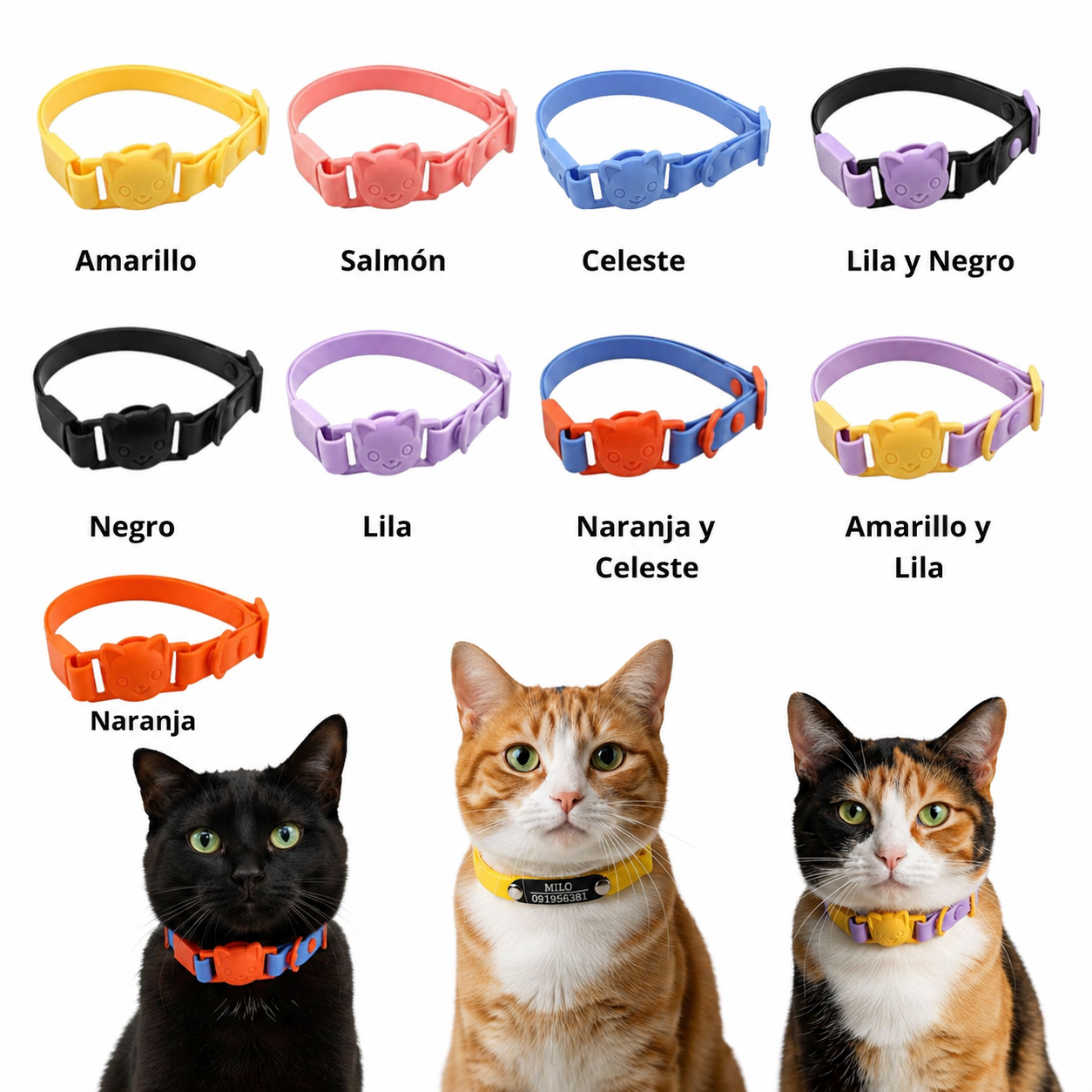 Collar PVC Lavable Abrefácil (Gato)