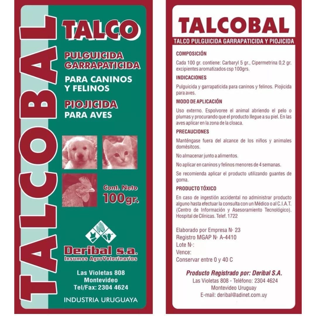 Talco Antipulgas Antiparasitario Externo 100 Grs