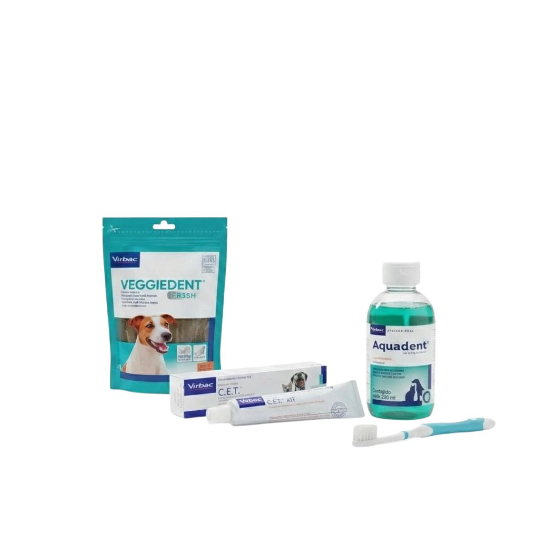 Kit Dental Mascotas C.E.T Aquadent Veggiedent S