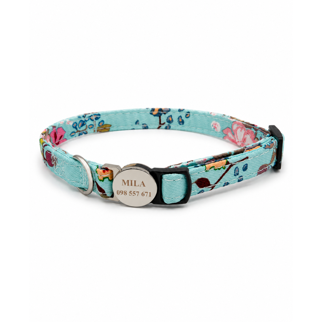 Collar Gato Hebilla Grabada Abrefácil